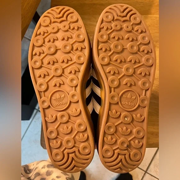 Women’s adidas Gazelle Black Suede Sneakers with White Stripes - Picture 7 of 7